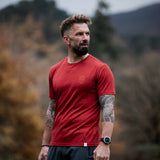 100% Merino Wool, Contour T-Shirt, Red